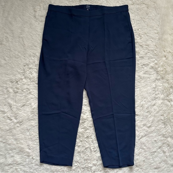 J. Crew Factory Trousers Jamie Pant Pull On Elastic Waist Navy Blue 20 NWT New - Picture 4 of 12